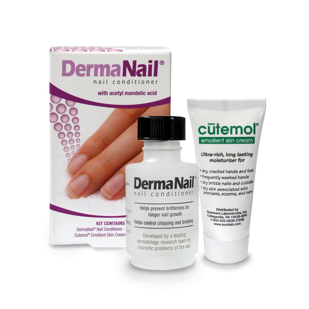 DermaNail Nail Conditioner - Nail Strengthener & Cuticle Cream Set - 1 Ounce