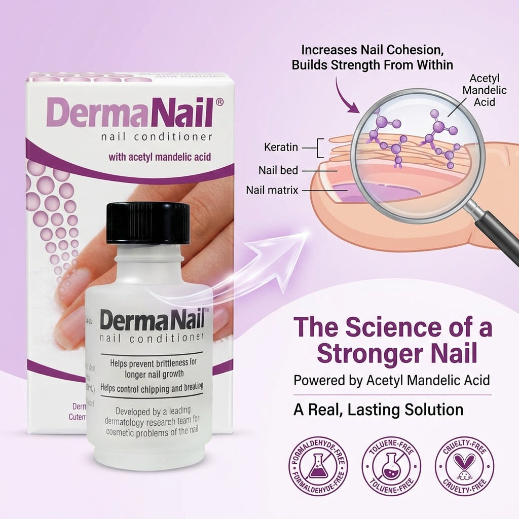 DermaNail Nail Conditioner - Nail Strengthener & Cuticle Cream Set - 1 Ounce